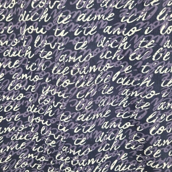 Cabi Long Sleeve Blouse M Blue Te Amo Spell Out Puff Statement Sleeve Pull Over - Picture 6 of 14